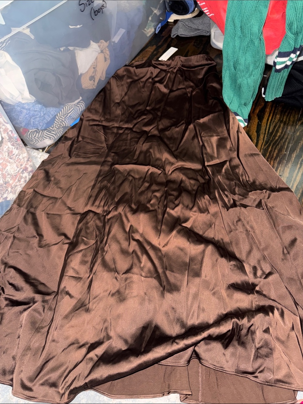 Banana Republic Brown Satin A-Line Skirt